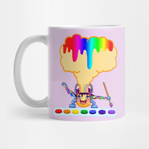 Rainbow Drip Painting Can by Art by Deborah Camp